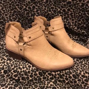 Slip in Booties in tan. Size 7.